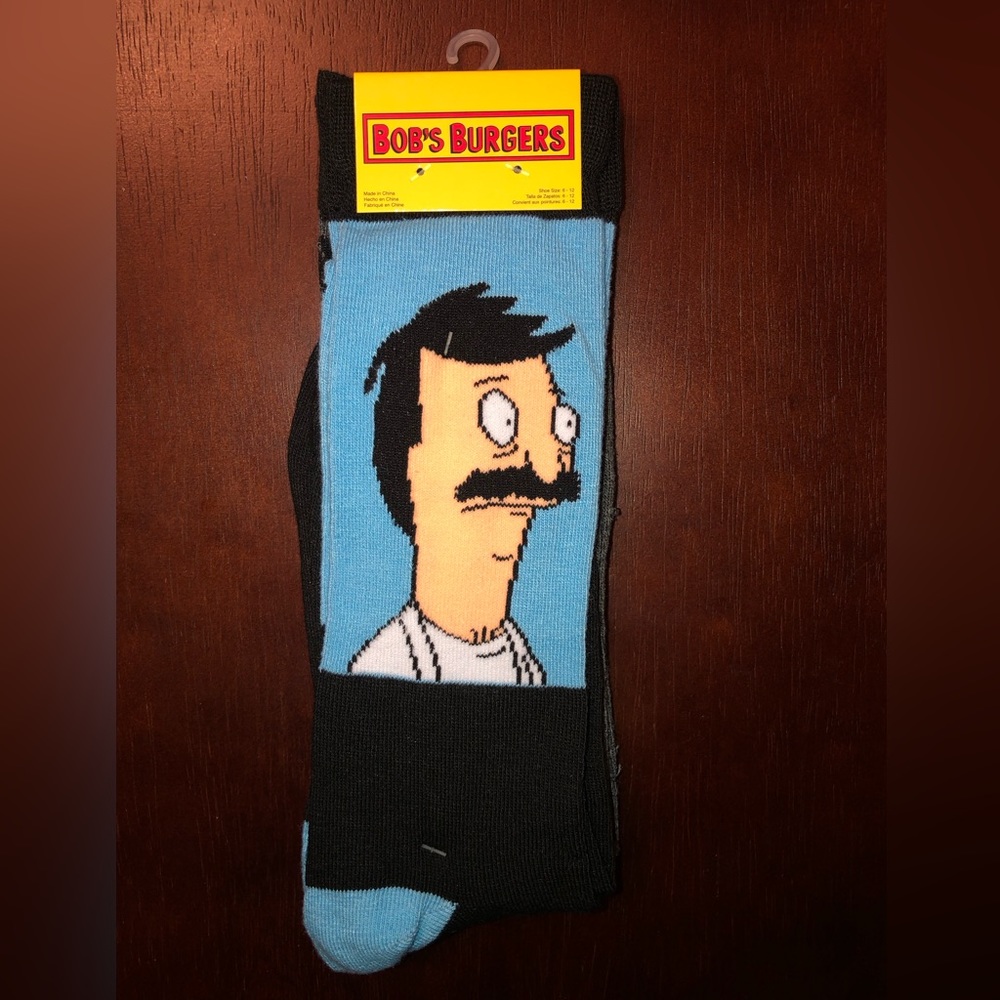 BOB’S BURGERS NOVELTY CREW SOCKS NWT MEN’S SHOE SIZE 6-12